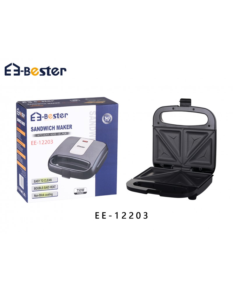 صانعة سندويتش إي-بيستر، طلاء غير لاصق، تسخين مزدوج، 750 واط – موديل EE-12203