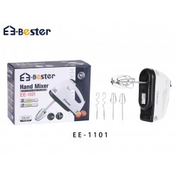 خلاط يدوي إي-بيستر، 260 واط، 7 سرعات مع ملحقات للعجن والخفق – موديل EE-1101
